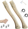 2 Pack Hickory Hatchet Handle Replacement for Camping Gardening Axe, 13in Axe Handle Replacement with Wooden and Steel Wedges Camping Essentials