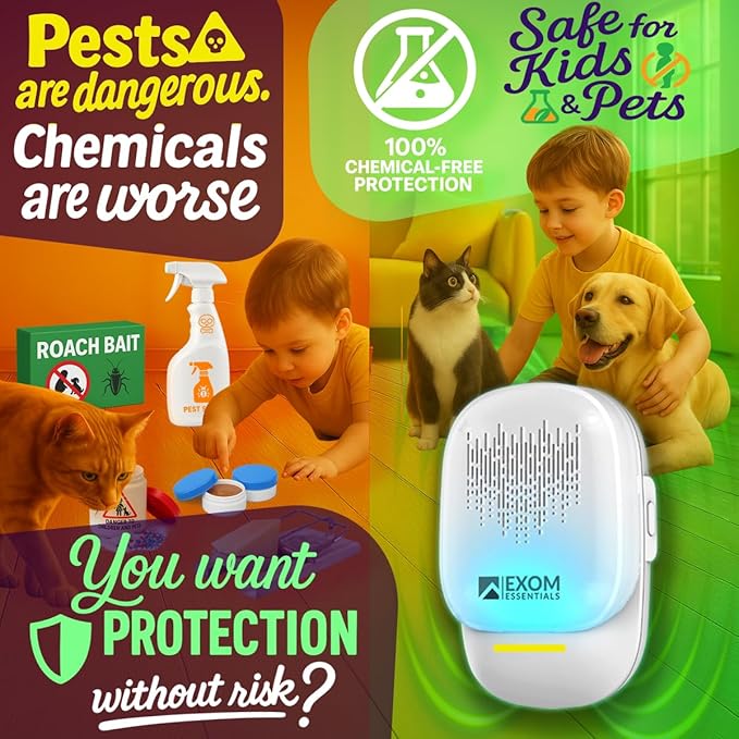 T-26, Ultrasonic Pest Repeller Wall Plug-in Most Effective Than Repellents - Get Rid of - Rodents, Squirrels, Mice, Rats, Bats, Roaches, Ants, Spiders, Bed Bugs, Мosquito, Insects, Fleas (2 Pack)