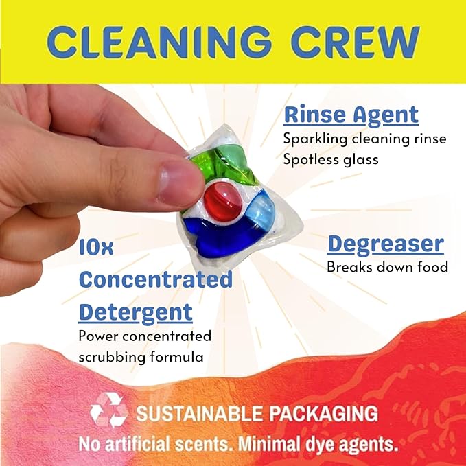Eco-Gals Eco-Shines Dishwasher Detergent Pods With 3 in 1 Power of Liquid, Powder, and Gel for Brighter Cleaner Dishes