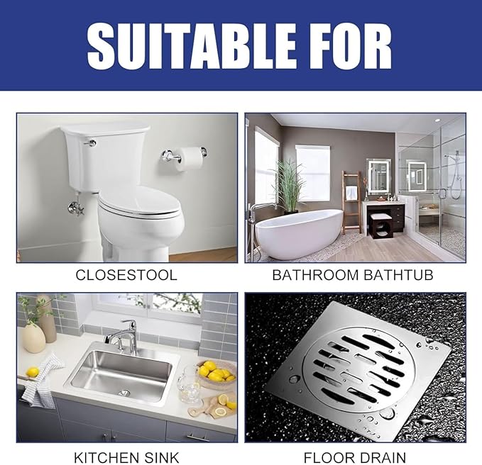 Sink and Drain Cleaner Powder, Pipeline Dredging Agent, Kitchen Unblocker, Powder for Kitchen Toilet for Kitchen Bathroom Pipes Floor Drains, Drain Clog Remover for Routine Home Plumbing Maintenance