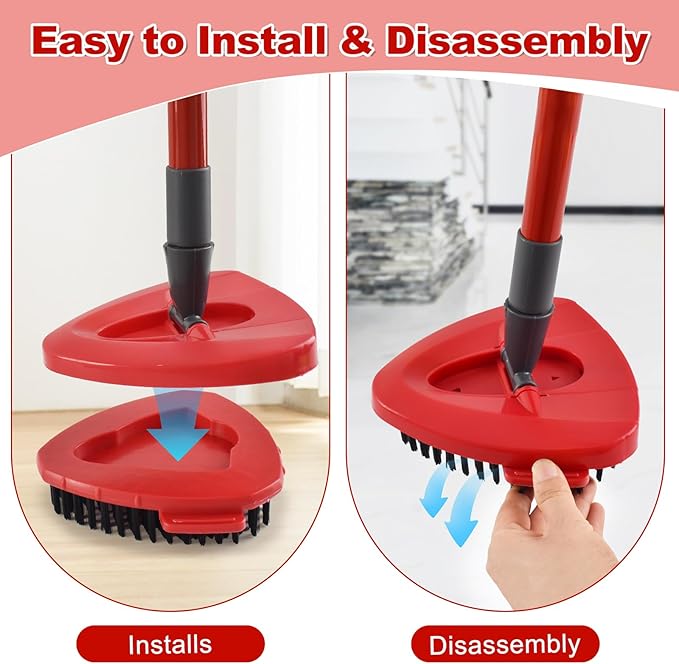 Scrub Brush for O-Cedar, Scrubber Mop Head Compatible with Ocedar Spin Mop Easy Wring 1 Tank,Upgraded Full Bristle of Cedar Scrubber Attachment,Floor Scrubber Brush,Wall Tile Bathroom Scrubber,2 Pack
