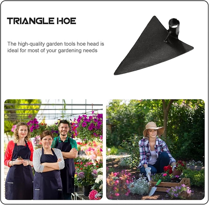 DOITOOL Japanese Garden Hoe Triangle Weeding Hoe Steel Gardening Tool 10.62X7.87X3.14 Inch Handheld for Planting and Soil Digging