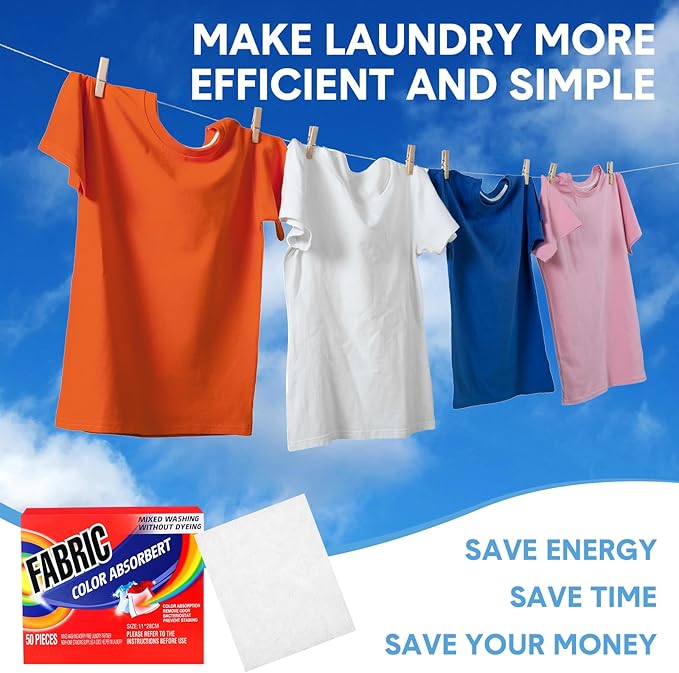 500 Pcs Color Absorber Laundry Sheets Color Dye Guard Sheets for Laundry Prevent Runs or Bleeds Fragrance Free Trapping for Home Apartment