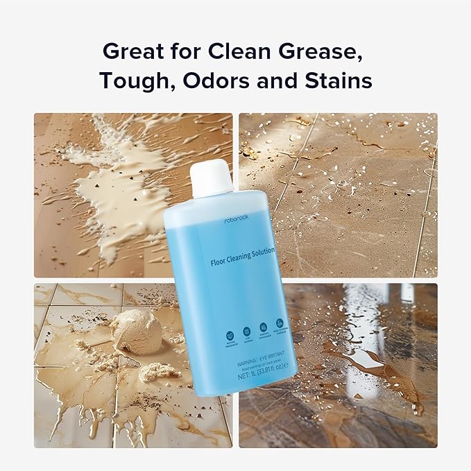 roborock Floor Cleaning Solution, Floor Cleaner for Hardwood, Compatible Robot Vacuums with Mopping and Wet and Dry Vacuum, 1L, 33.8 Fl. OZ