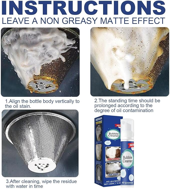 Bubble Cleaner Foam,All-Purpose Bubble Cleaner Spray, Foam Cleaner All Purpose Duty, Suitable for Cleaning Pots