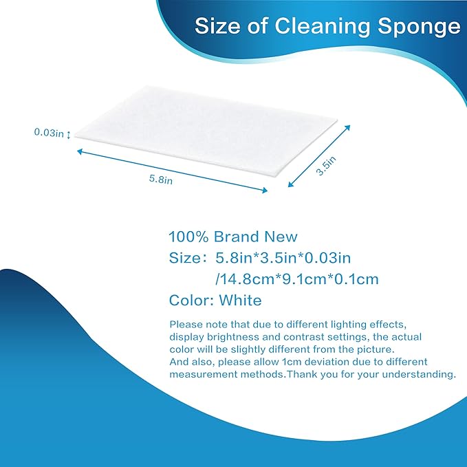 50PCS Magic Cleaning Sponge Eraser Sheets, Reusable Thin Nano Cleaner Pads Eraser Wipes for Kitchen Shoe Furniture Bathroom Shower Sink Hard-to-Reach Places