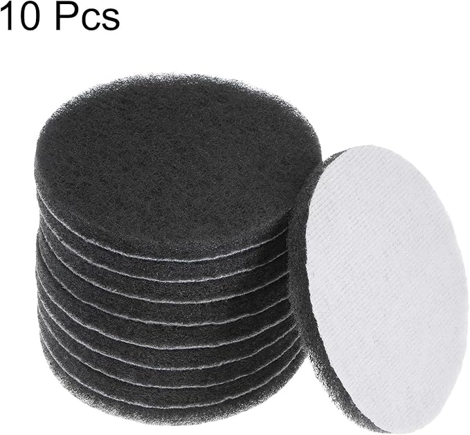 HARFINGTON 10pcs Drill Power Brush 5 inch Tile Scrubber Scouring Pads Grey Scrubber Pads for Bathroom Kitchen Household Cleaning