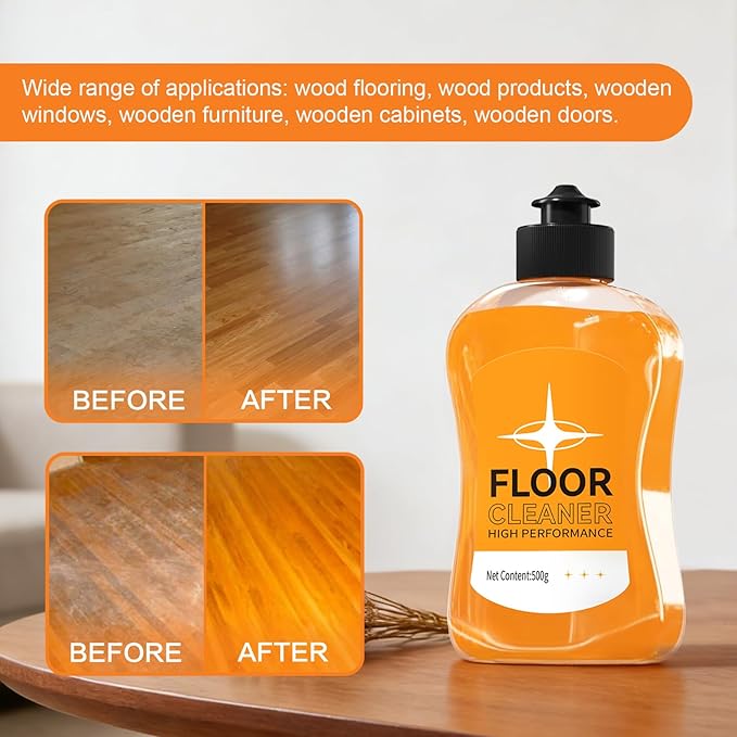 Acid-Free Enzyme Floor Cleaner, Concentrated All-Surface Formula for Hardwood/Tile/Laminate/Marble, Pet-Safe Streak-Free for Mopping & Spraying - 17.6 Fl Oz