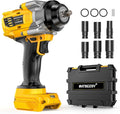 Impact Wrench Compatible with DeWalt 20V Battery: 1/2 Inch Hog Ring Impact Driver High Torque - 1360N.m/1000Ft-lbs Cordless Impact Gun - Brushless Motor with 6 Sockets & Carry Case