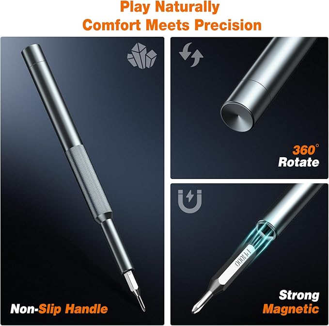 27-in-1 Precision Screwdriver Set, Professional Mini Repair Tool Kit with Magnetic Drivers for Macbook, Laptop, Phone, Watch, Glasses, Ring Doorbell, Electronics, Small Gadget Gift for Men