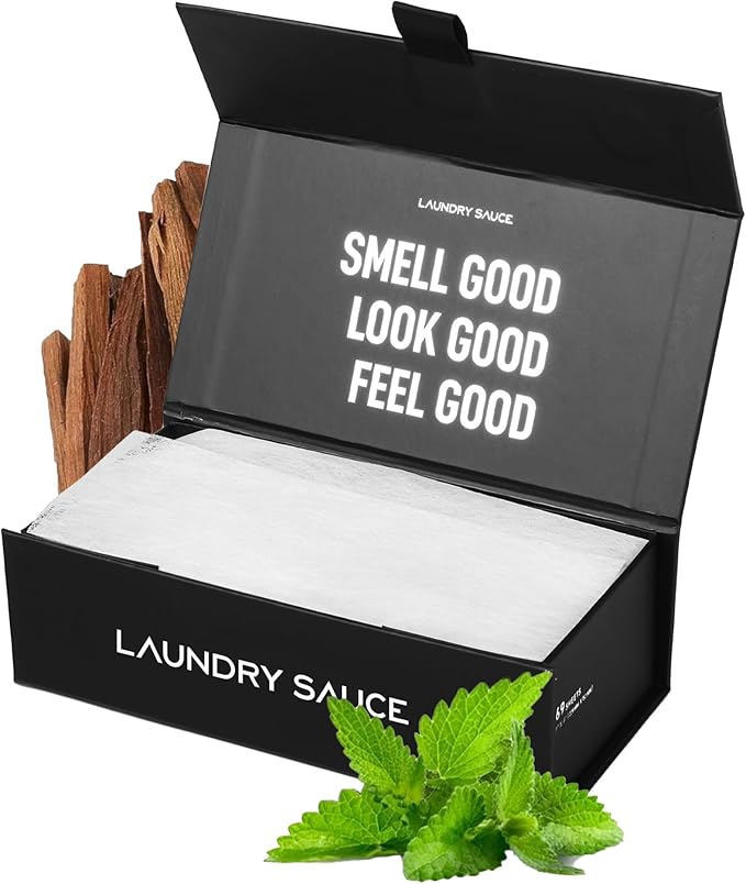 Laundry Sauce Bundle Set Luxury Scented Fabric Softener and Dryer Sheets Pack, Sophisticated Fragrances (Australian Sandalwood)