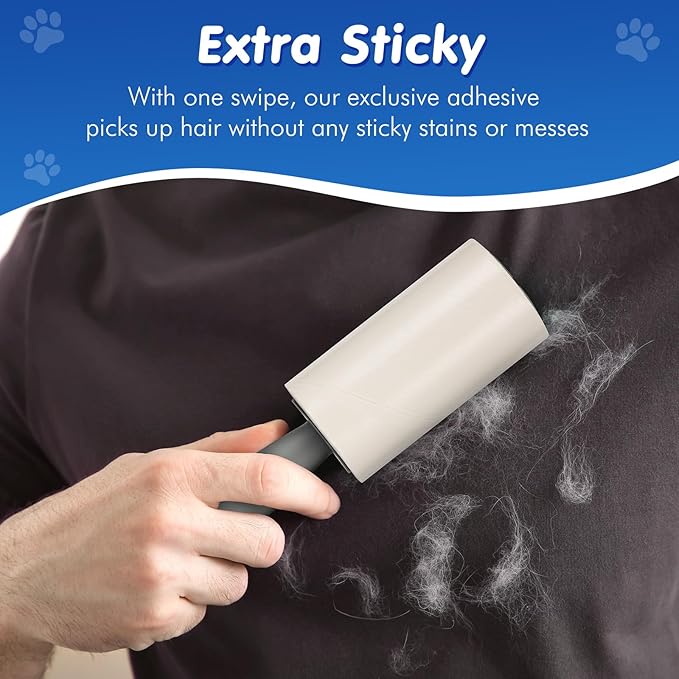 BEAUTURAL Lint Roller, Extra Sticky 360 Sheets for Pet Hair Removal, Dog and Cat Lint Remover 4 Pack, Upgraded Version