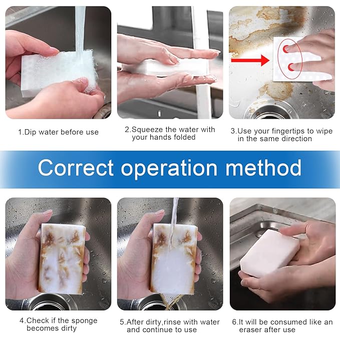 12 Pack 2.5 x Density Magic Erasers Cleaning Sponge Multi-Functional Melamine Sponges Foam Pad, Non-Scratch Scrub Sponge Household Cleaning Dish Sponge for Kitchen, Bathroom, Wall, Floor
