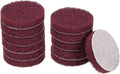HARFINGTON 12pcs Scrubber Scouring Pads 500 Grits 2 Inch Drill Power Brush Hoop and Loop Surface Conditioning Disc Drill Scuffing Disc Scrub Pads for Home Kitchen Cleaning, Dark Red