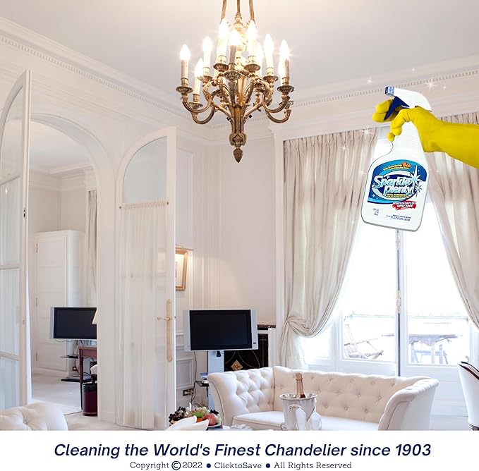 Sparkle Plenty Chandelier Cleaner Drip Dry Spray No Wipe Bundle - Silk Plant Cleaner Spray No Wipe - Dust Cleaning Supplies for Fake Plant, Artificial Flower, Shower Glass or Window Screen (32 oz)