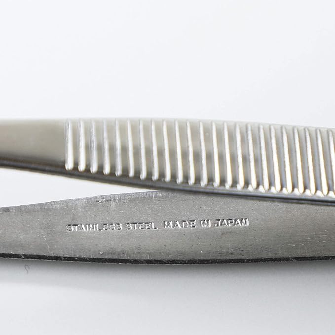Wazakura Bonsai Curved Tip Tweezer with Spatula MADE IN JAPAN 8-1/4in(210mm) Stainless Steel