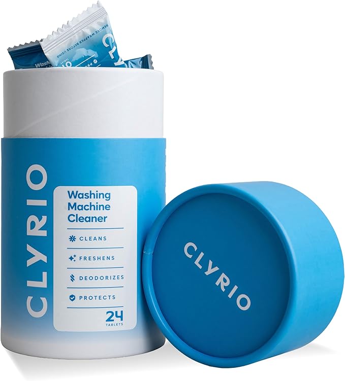 Clyrio Washing Machine Cleaner Tablets – Washer Odor Remover, Unscented Deep Clean for Smelly Washers, HE & Front Load, Septic Safe, 24 Count