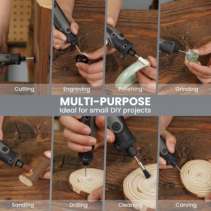 HARDELL Mini Cordless Rotary Tool 4V, 5-Speed Rotary Tool Kit with 69 Accessories, Power Rotary Tool for Cutting, Engraving, Sanding, Drilling, Polishing, Small Wood Carving tool or DIY Crafts(Black)