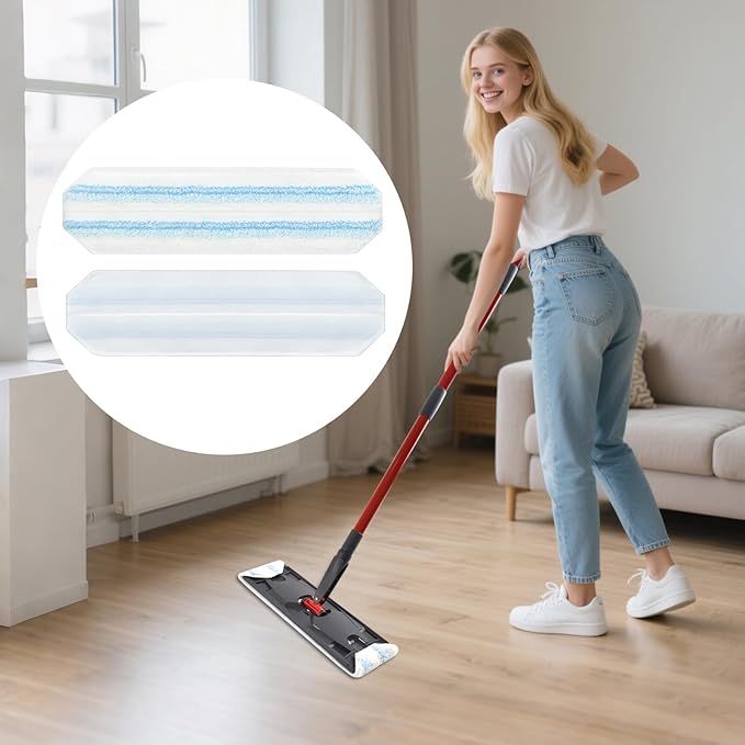8 Pack Mop Pads Replacements Compatible with O Cedar H2prO Flat Mop System Microfiber Mop Refills for O Cedar H2pro Flat Mop,Washable & Reusable Mop Heads Replacement for Ocedar H2Pro Mop Floor Clean