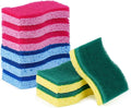 9 Pack 3-in-1 Scrub Sponge Variety Pack, Heavy Duty + Zero Scratch + Delicate Clean Sponges, Multi-Surface Safe Cleaning Tools for Kitchen, Bathroom & Household