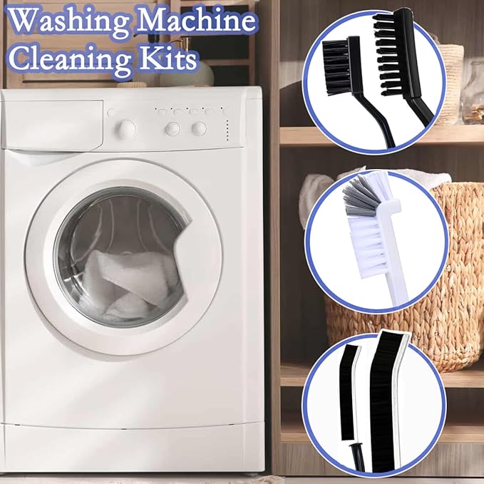 Washing Machine Cleaning Brush Kits, Front Load Washer Scrub Cleaner Brushes Accessories with 1Pc Drum Slot Brush & 5Pcs Crevice Cleaning Brushes for Tight Spaces and Washer Rubber Seal