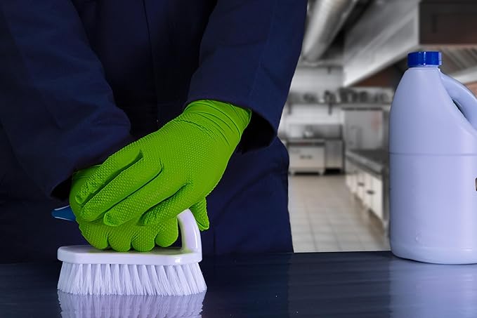 GLOVEWORKS HD Green Gloves, 8 Mil Nitrile Disposable Heavy Duty Raised Diamond Grip Mechanic Glove, Bulk Purchasing Options