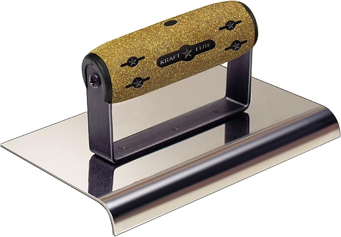Kraft Tool Kraft CFE322K 10" by 6" 3/4-Radius Elite Series Five Star Stainless Steel Highway Edger with Cork Handle (1per Pack)