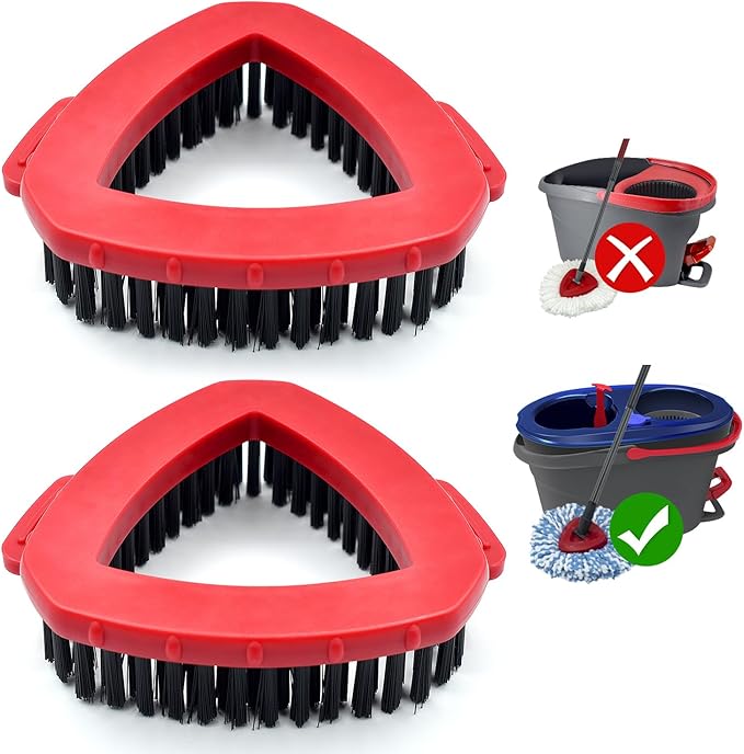 Scrub Brush Mop Head Replacement for O Cedar RinseClean 2 Tank System Spin Mop Head Base,Scrubber Mop Brush Head for Ocedar Mop Scrub Brush Head Hard Bristle Scrub Brush Floor Cleaning, Not for 1 Tank