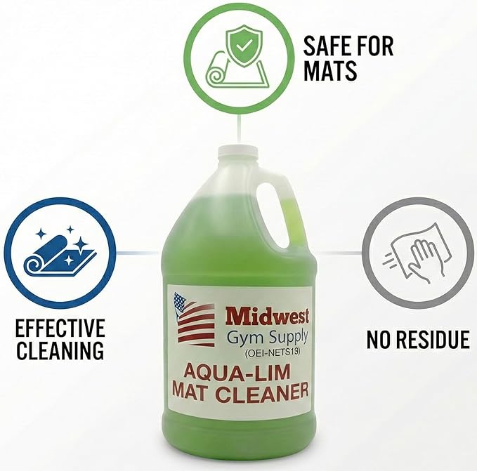 Gym Mat Cleaner – 1 Gallon Vinyl & Rubber Mat Cleaner for Gymnastics, Wrestling, BJJ & Home Gym Mats – Safe for Vinyl, Leaves No Chalk Residue