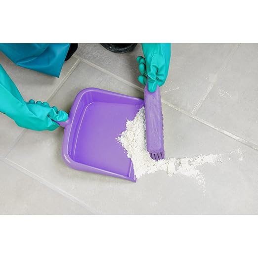 SPARTA Large Handheld Dustpan with Hanging Hole, Heavy-Duty Plastic Dustpan with Wide Lip for Countertops and Surfaces, Plastic, 10 Inches, Purple, (Pack of 12)
