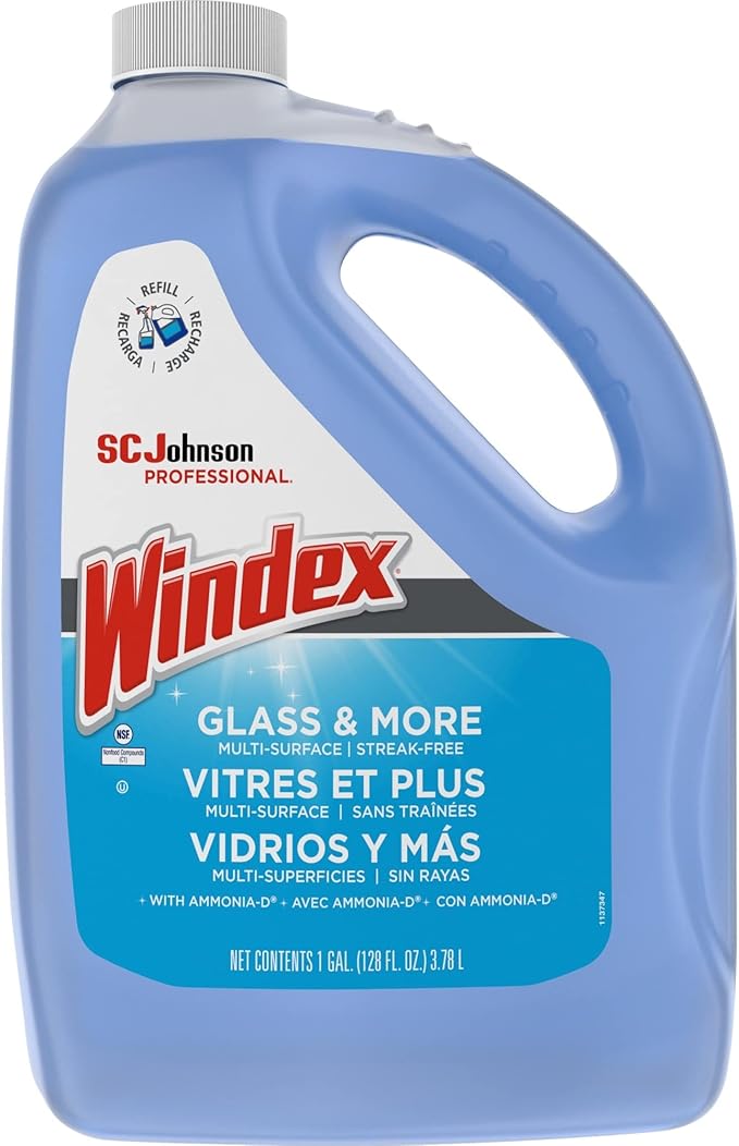 Windex 682252EA Powerized Formula Glass & Surface Cleaner, 1gal Bottle