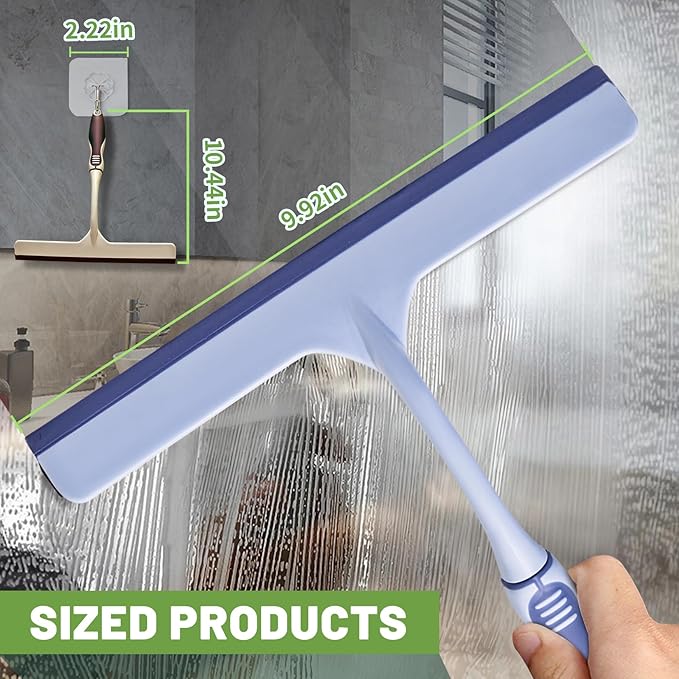 ENGZWHUAN Hanging Rubber Squeegee with Hook, mini Squeegee Shower Squeegee for Shower Glass Multipurpose Shower Squeegee for Glass Doors (Premium Version)