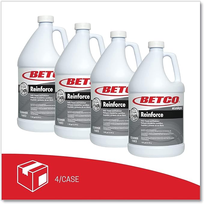 Betco Reinforce Floor Cleaner and Protectant, Lemon Scent, 1 Gal. Bottle, 4/Carton (BET16830400)