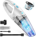 FUOAYOC Handheld Vacuum Cordless,Car Cordless Rechargeable, 6KPA Powerful Suction Hand Held Vacuum with LED Light/Multi Accessories, 1.6lbs Mini Portable Vacuum Cleaner for Home/Car/Office Cleaning