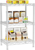 Golpart 3 Tier Adjustable Storage Shelves Heavy Duty Metal Utility Shelf Wire Shelving Unit Organizer Rack for Home Kitchen Office Bathroom Pantry Room 12" D x 18" W x 30" H