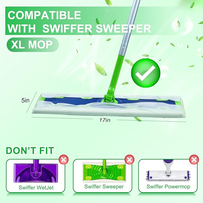 20 Count XL Wet Mopping Cloths for Swiffer Sweeper XL Mop - Disposable X-Large Wet Pad Refills - Multi-Surface Wet Wipes Mopping Pads Refill for Floor Cleaning.（Only Pads, not Including mop）