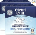 Cleancult Ultra Power Dishwasher Detergent Pods for Sparkling Streak-Free Shine, All-In-One, No Plastic Waste, 64 Count