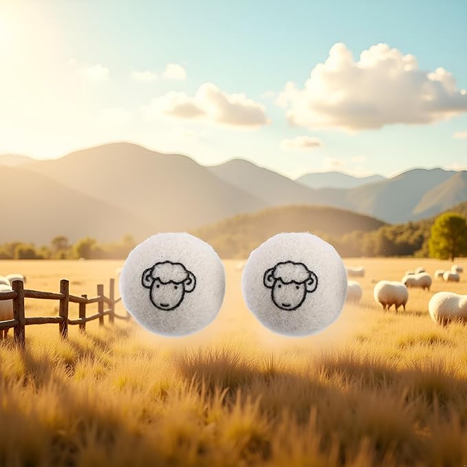 2 Pcs Wool Dryer Balls, Reusable Laundry Balls Softener Washing Fleece Dry Kit Anti-Static Reduce Wrinkles and Save Time Drying Ball,Laundry House Supplies (with Pattern)