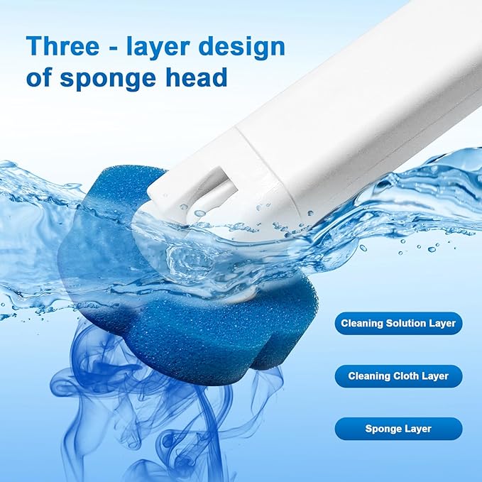 Disposable Toilet Brush with 48 Refills, ,Toilet Bowl Cleaner,Toilet Cleaning Supplies,Toilet Bowl Brush,automatic lid-opening and closing toilet brush with Holder for Bathroom Deep Cleaning & Hygiene