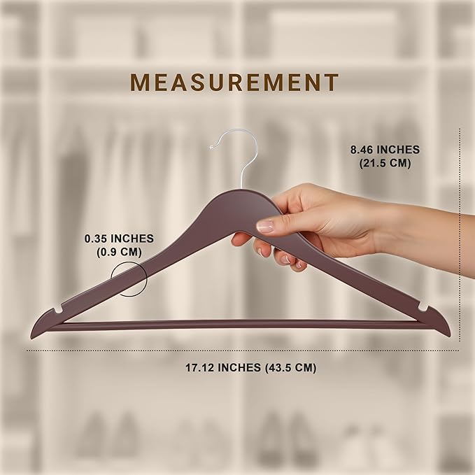 Utopia Home Premium Wooden Hangers 30 Pack - Durable & Slim Coat Hanger - Suit Hanger with 360-Degree Rotatable Hook - Wood Hangers with Shoulder Grooves (Vintage Color)