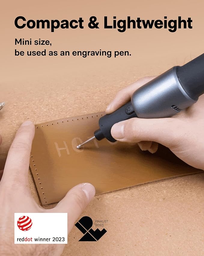 HOTO 4V Cordless Rotary Tool Kit, 5-Speed 25000RPM Powerful Engraving Pen with LED Light, USB-C Rechargeable, 35 Accessories for 3D Printing Sanding, Polishing, Drilling, Carving, Cutting DIY Crafts