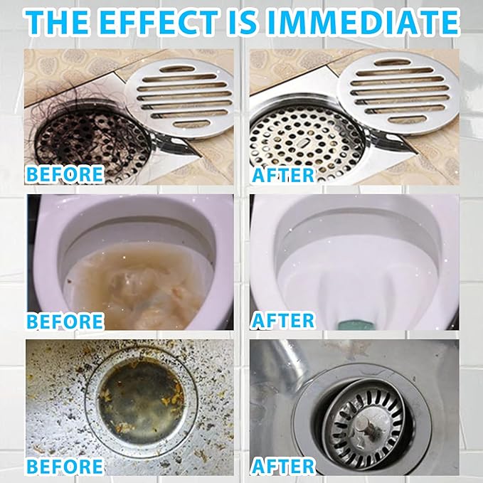 BELL BIRDCrystal Lye Drain Opener,Crystal Lye Drain Cleaner,Pipeline Dredging Agent,Drains Clog Remover Agent,Unclogs Bathroom and Kitchen Sinks,Shower Pipes (260g/9.2oz)