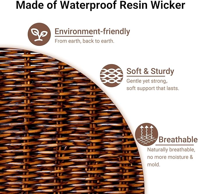 Pantry Organizers and Storage Baskets for Organizing with Handles, Large Woven Storage Baskets for Shelves, Kitchen, Laundry, Waterproof Storage Bins for Fruit, Bread, Vegetable, 3Pack, Brown
