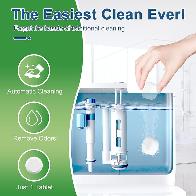 Toilet Bowl Cleaner Tablets 30 PACK Automatic Toilet Tank Cleaners Hands-Free Continuous Cleaning for Bathroom Toilet Bowl