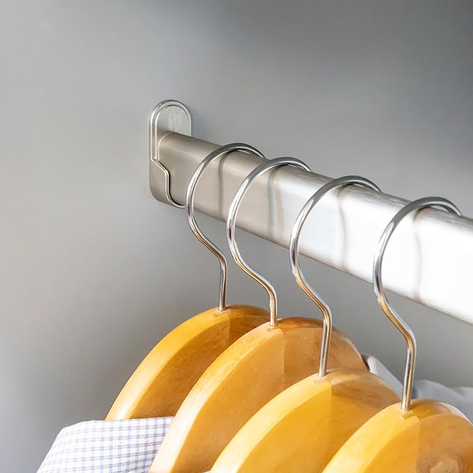 Oval Closet Rod CUSTOM CUT TO SIZE. Up to 92 inches long! Choose Finish. Includes End Supports.