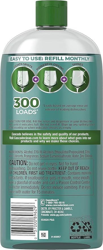 Cascade Platinum Power Dry Dishwasher Rinse Aid, 30.5 fl oz