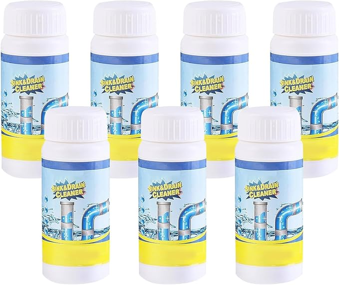 Sink & Drain Cleaner, Drain Cleaner Powder, 3.9 oz Bottle, Sewer Pipe Maintainer for Kitchen, Bathtub, Shower Drains (7Bottles)