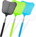 Telescopic Fly Swatter, Hiway 3 Pack Fly Swatter for Indoors Plastic Flyswatter Heavy Duty with Stainless Steel Telescopic Handle
