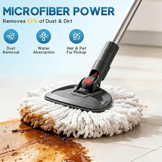 JTIEO 12 Pack Mop Head Replacement Compatible with O Cedar Spin Mop, Microfiber Spin Mop Heads Replacements for EasyWring System, Deep Cleaning & Machine Washable