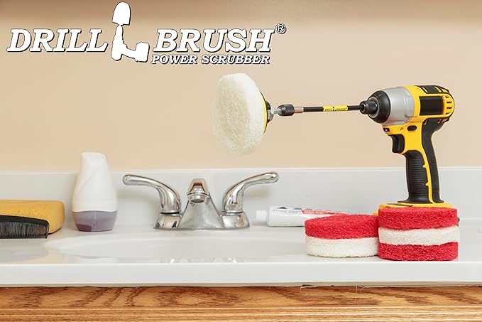 Drill Brush - Drill Attachment - Bathroom - Power Scrubber Pads - Cleaning Pads - Bath - Shower Door - Scouring Pad Kit - Bath Mat - Bathroom Sink - Shower Cleaner - Vinyl Flooring - Scrub Pads